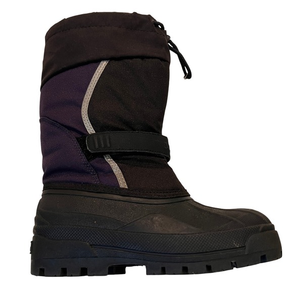 LL Bean Kids Snow Boots Black/purple Winter Cold Weather Insulated Buckle‎ - Picture 9 of 16